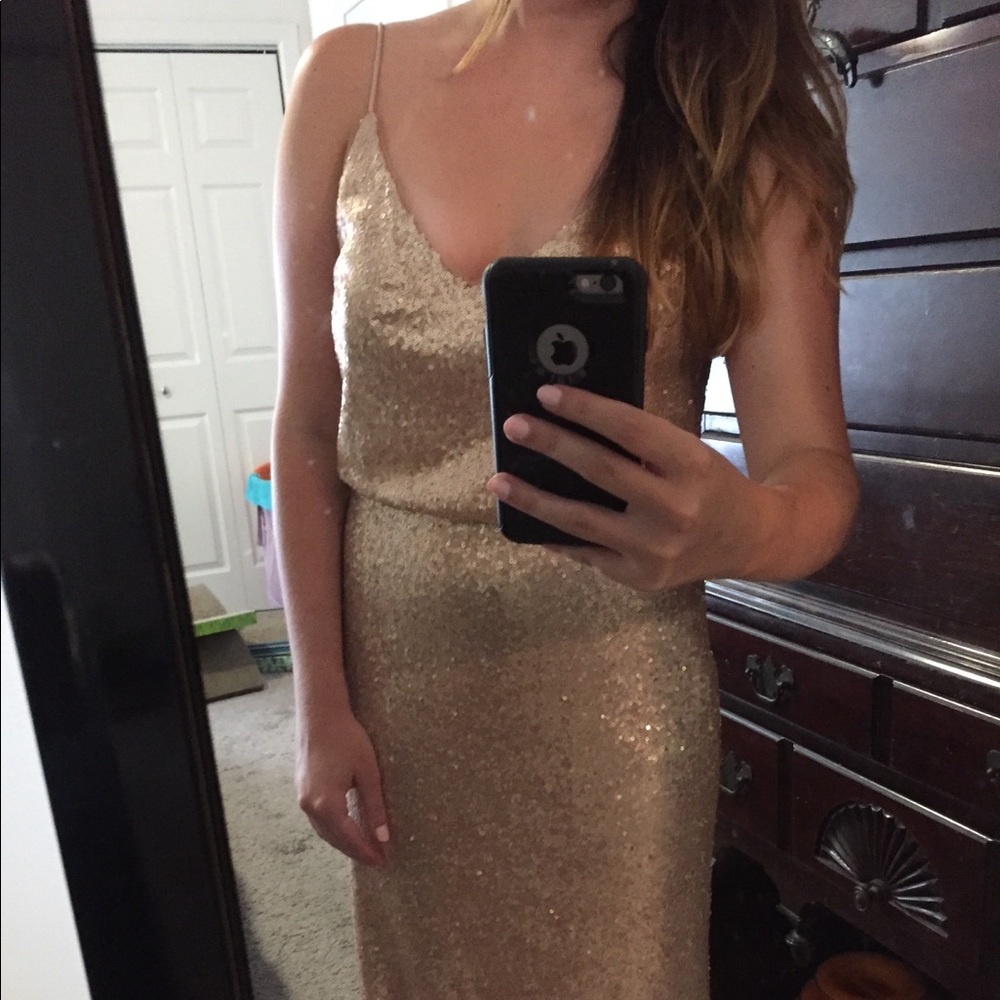 NWT Rose Gold/Gold Sequin Dress - Picture 1 of 3